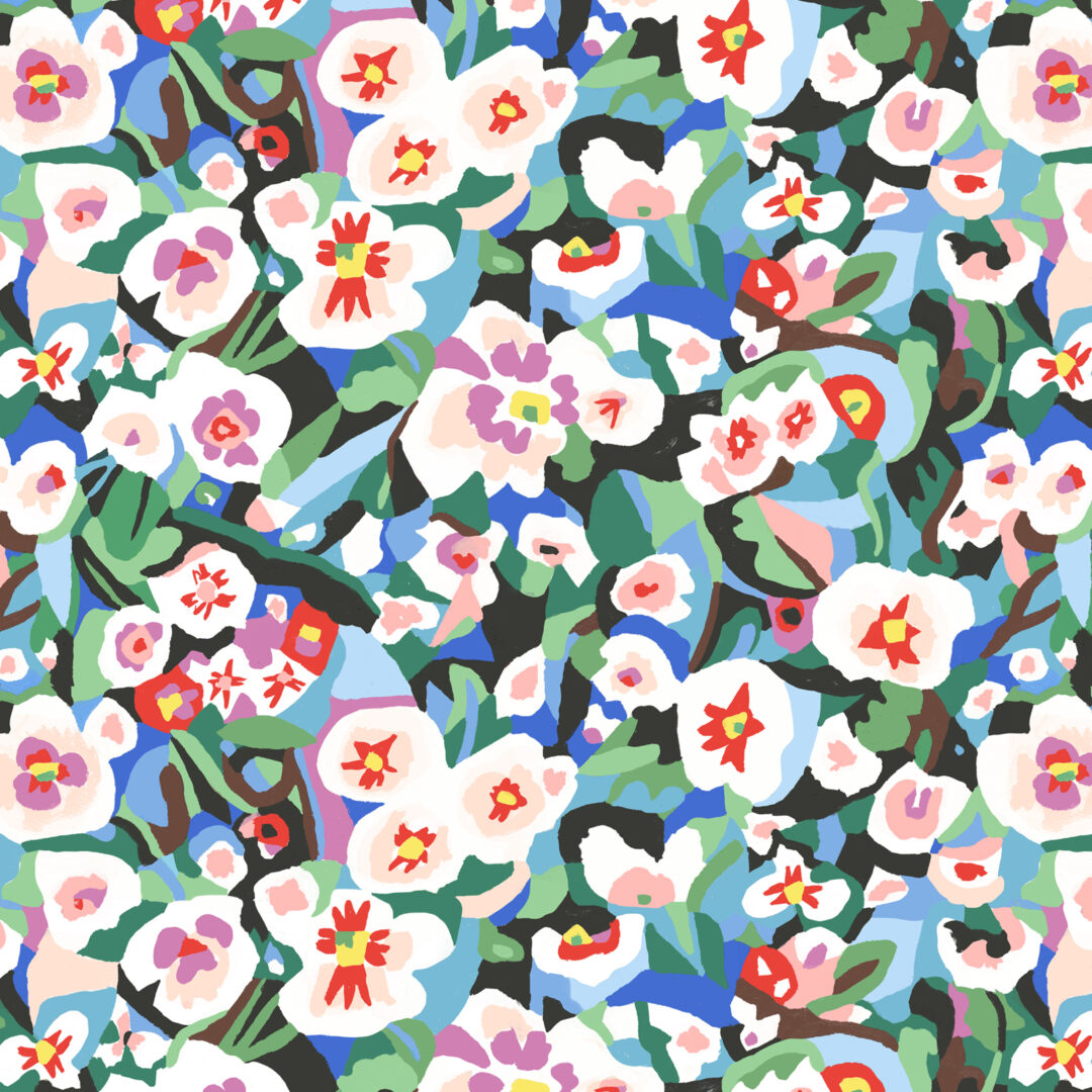 Abstract floral mosaic pattern